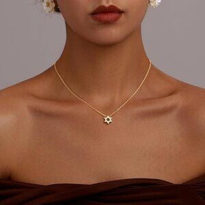 Neiman Marcus 14k Gold Plated Star of David Necklace